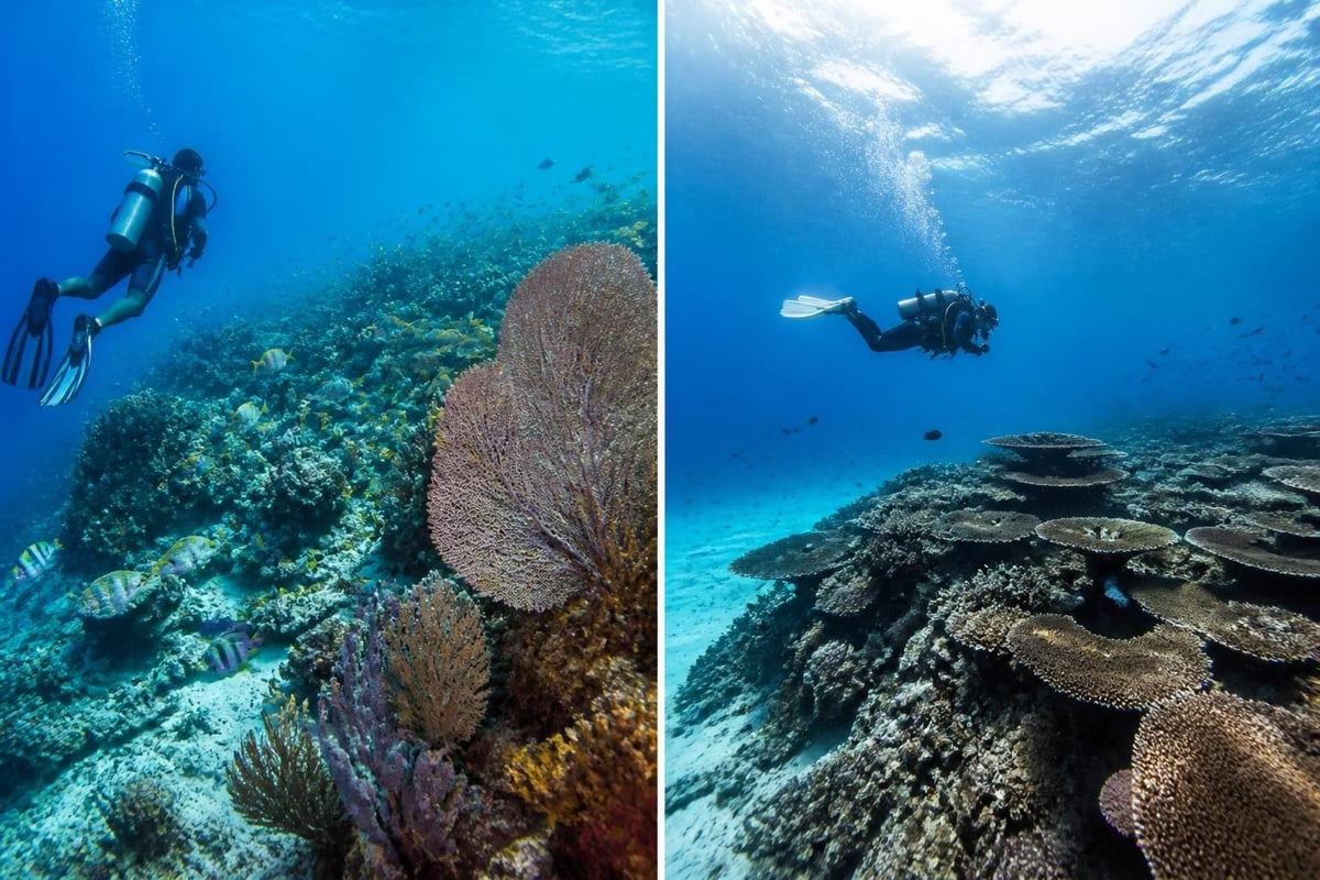 Caribbean vs Pacific diving