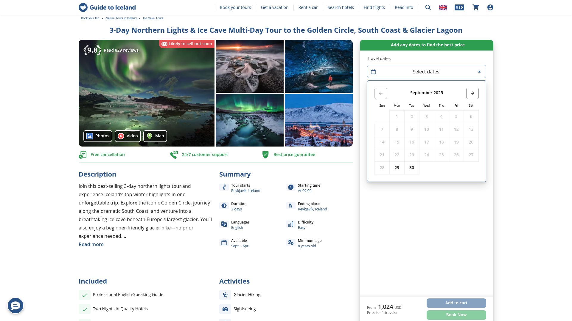7 Best Northern Lights Vacation Packages for 2025 - 3-Day Northern Lights & Ice Cave Multi-Day Tour to the Golden Circle, South Coast & Glacier Lagoon