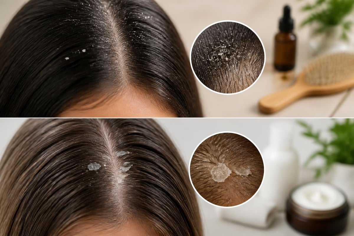 Dry scalp versus dandruff comparison