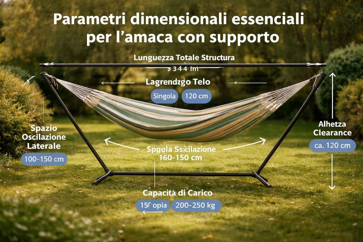 Dimensioni amaca con supporto