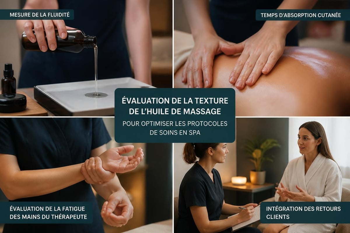 Professional massage oil texture testing
