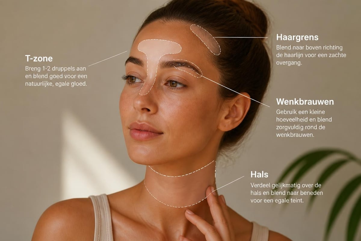 Zones gezicht aanbrengen tanning drops