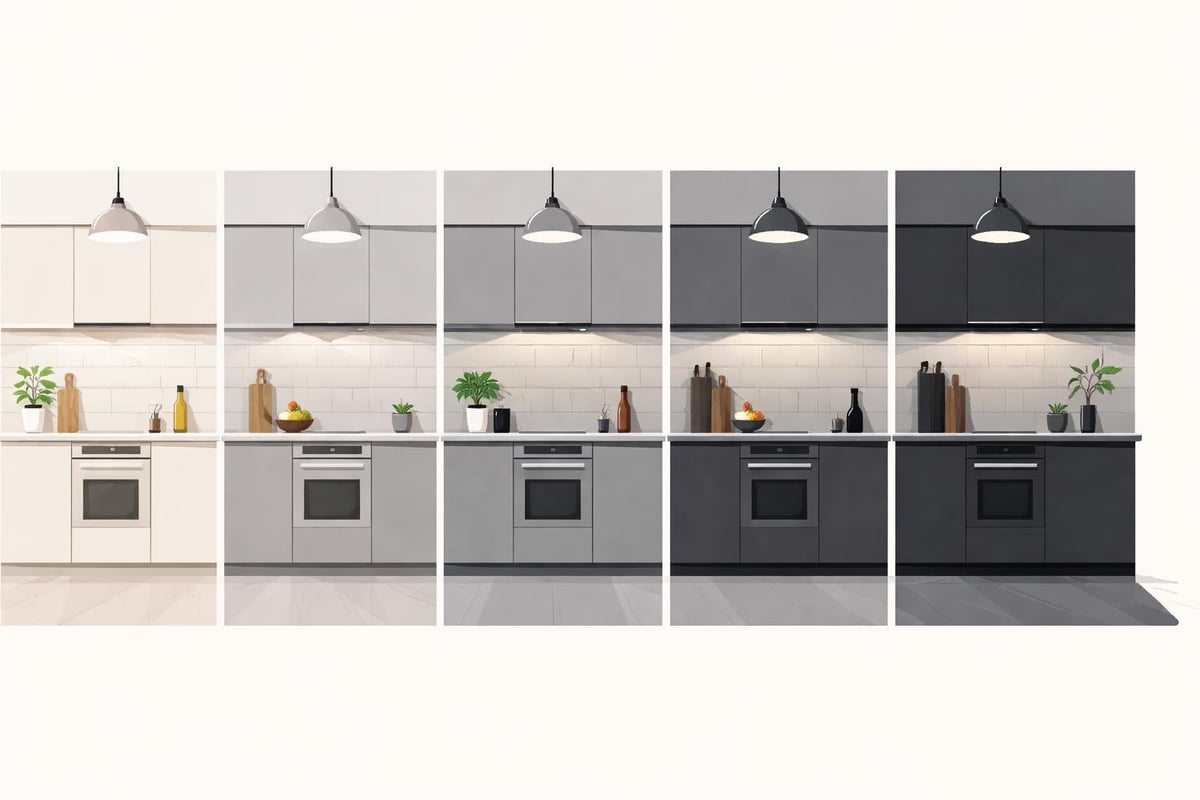 Verschiedene Grautöne in der Küche