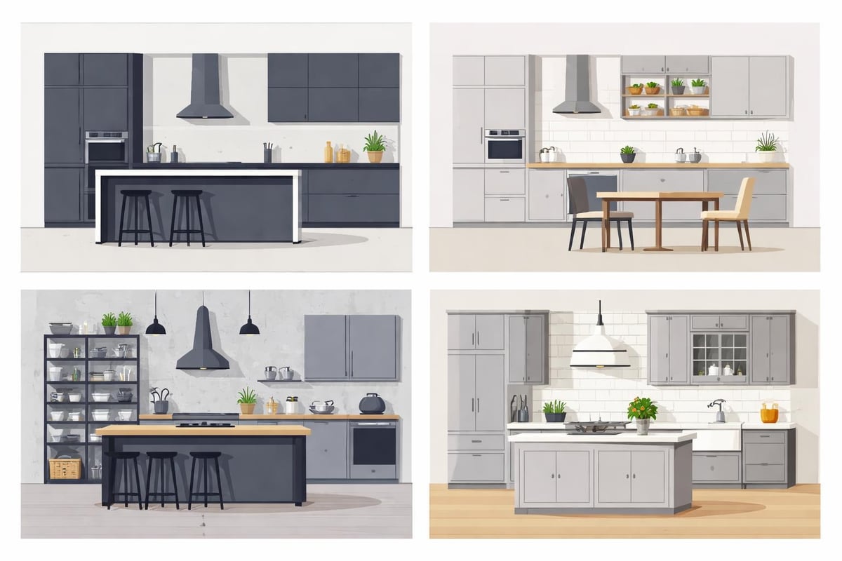 Küchenstile mit Grau
