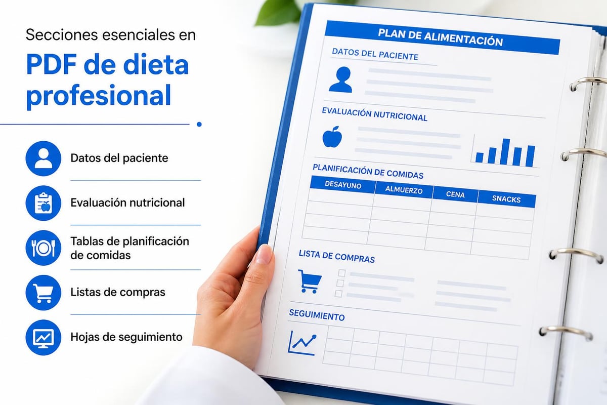Componentes de un plan de dieta PDF profesional
