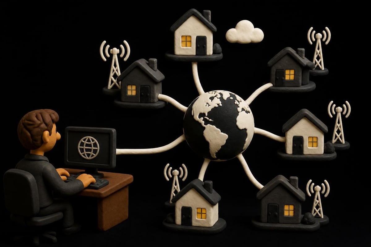Residential proxy network architecture