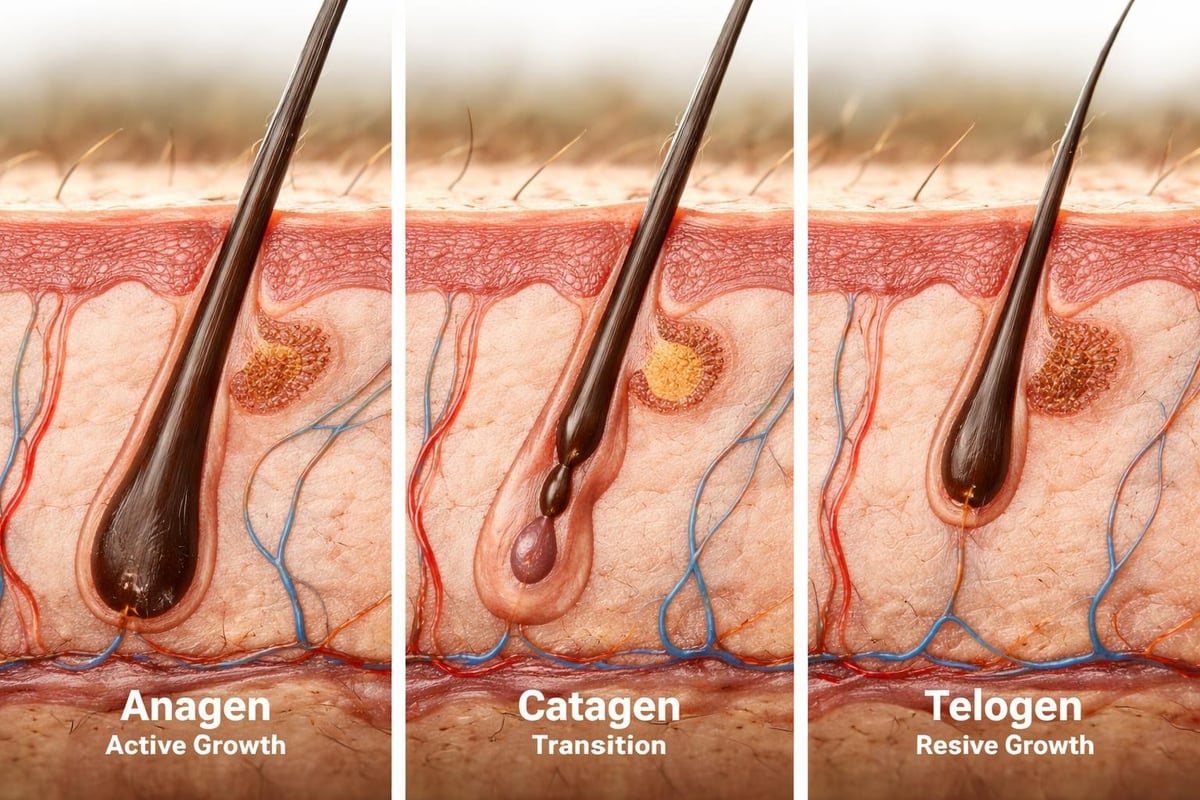 Beard follicle growth cycle