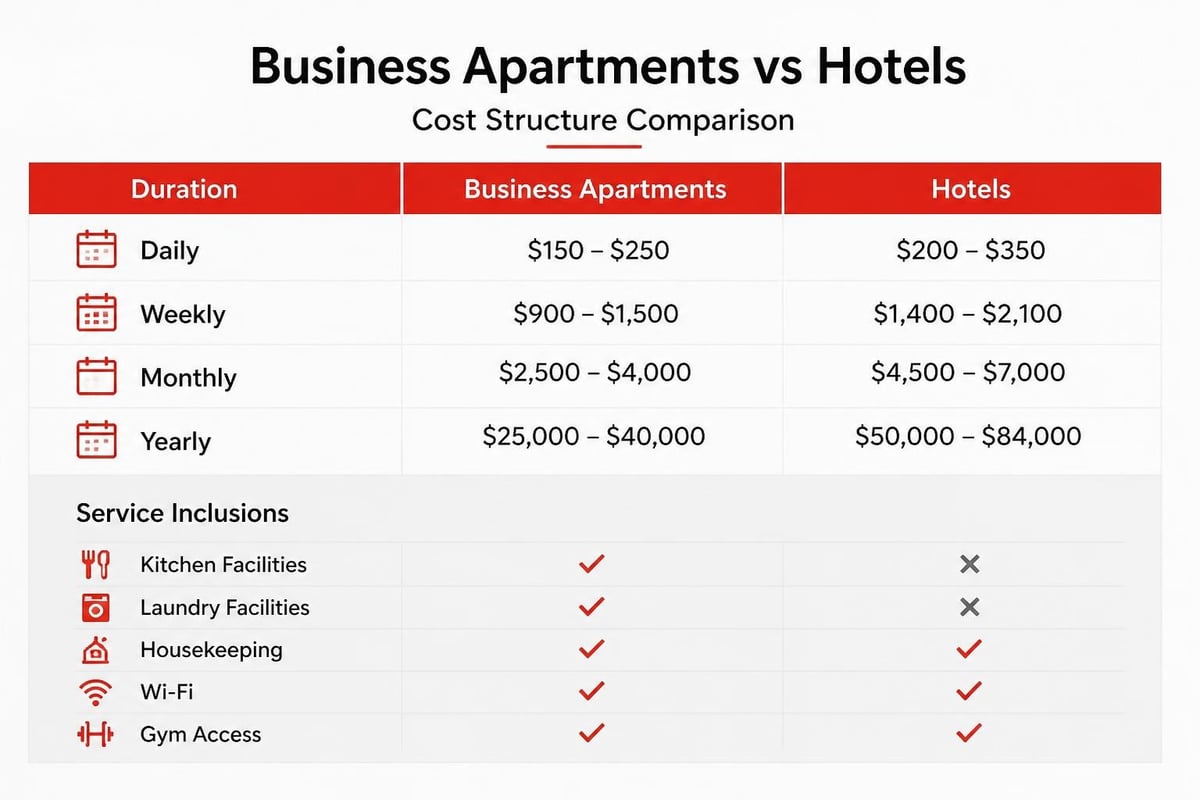 Business apartment cost breakdown