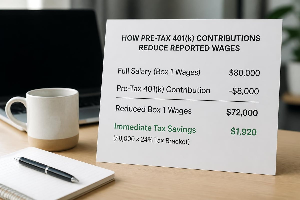 Pre-tax 401k contribution reducing taxable income