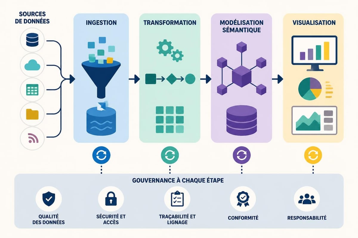 BI data pipeline stages