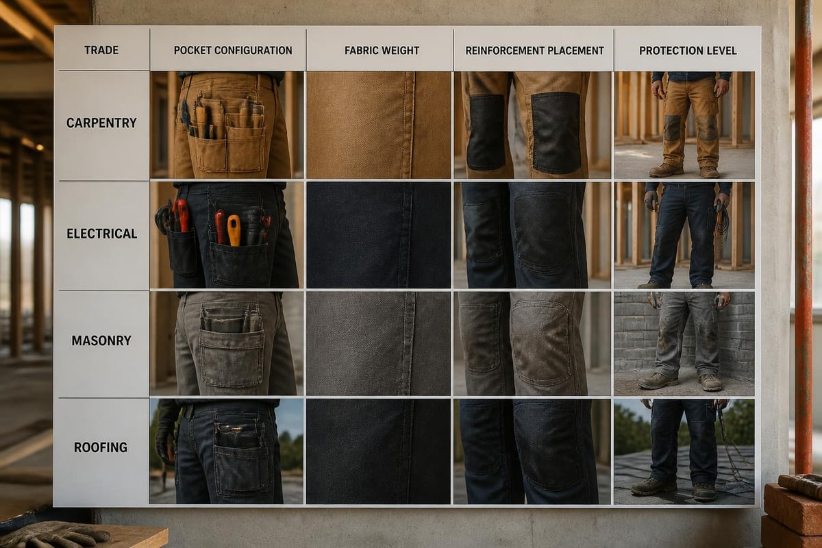 Trade-specific construction workwear requirements
