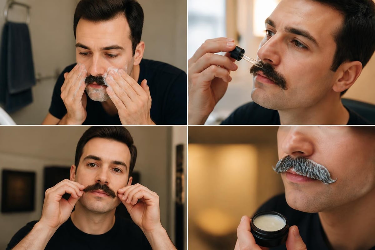 Daily moustache care workflow