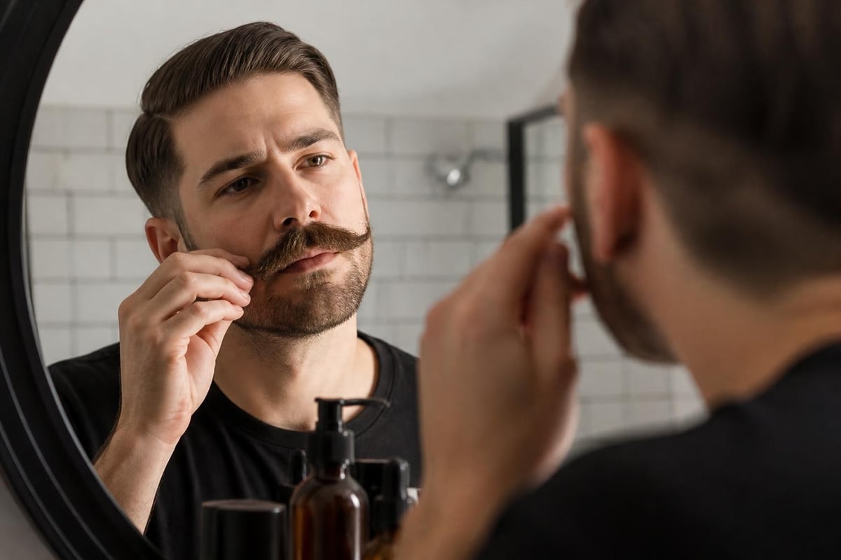 Moustache grooming product evaluation