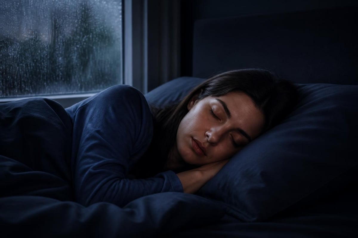 Auditory masking process with rain sounds