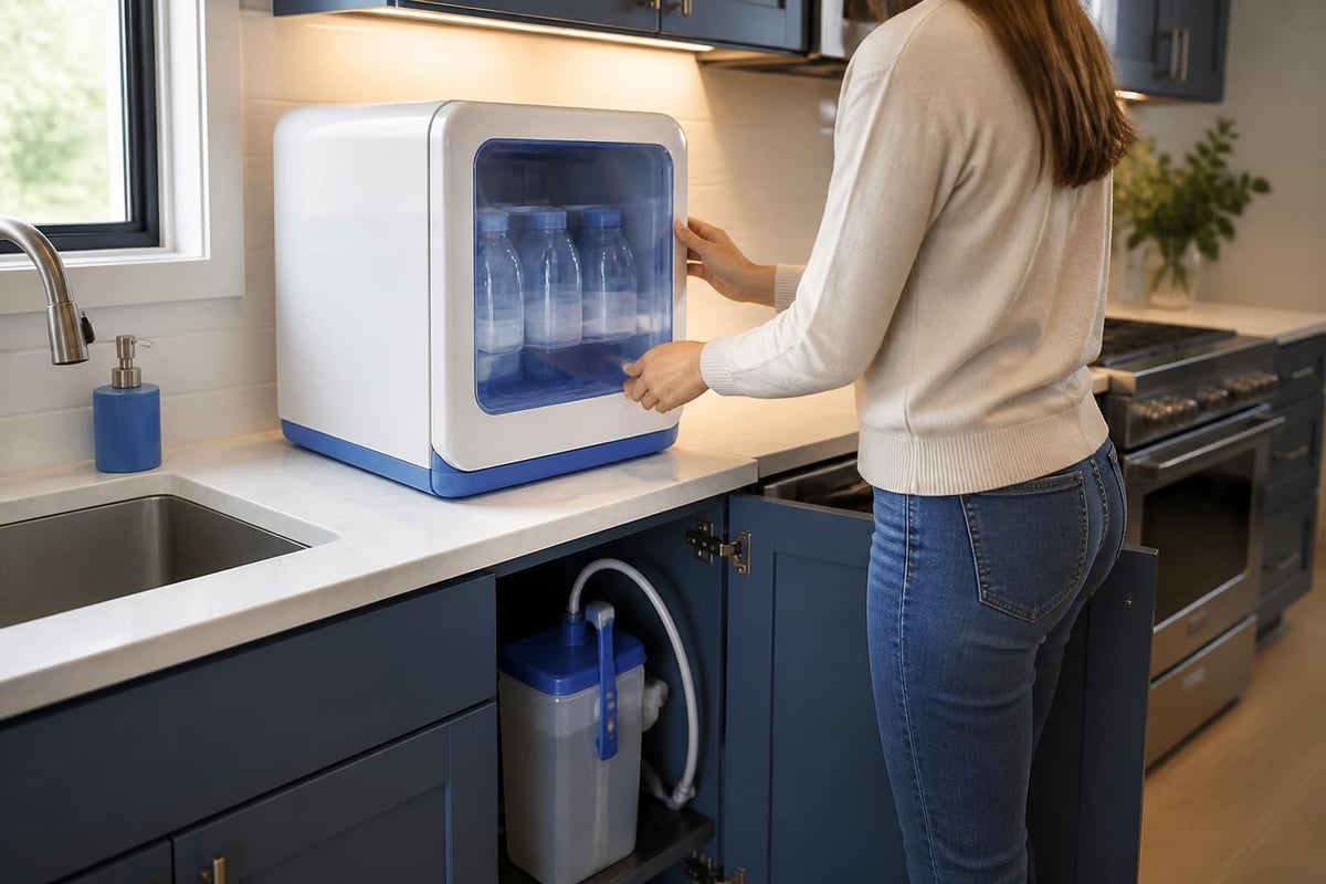 Kitchen setup for bottle washer