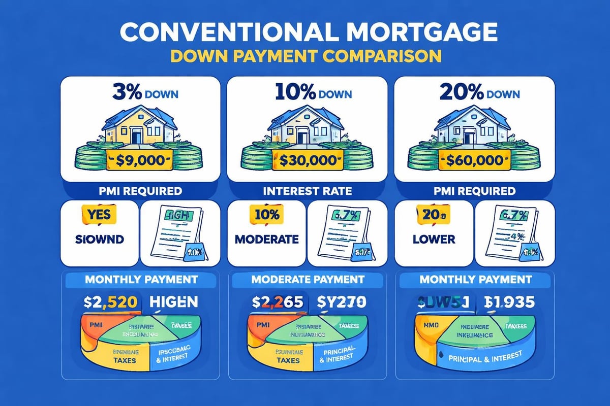 Conventional mortgage down payment scenarios