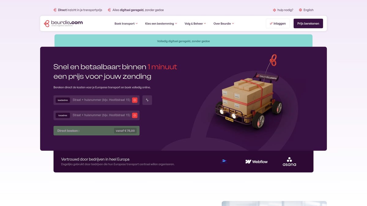 Beurdie.com platform voor transport naar Zweden