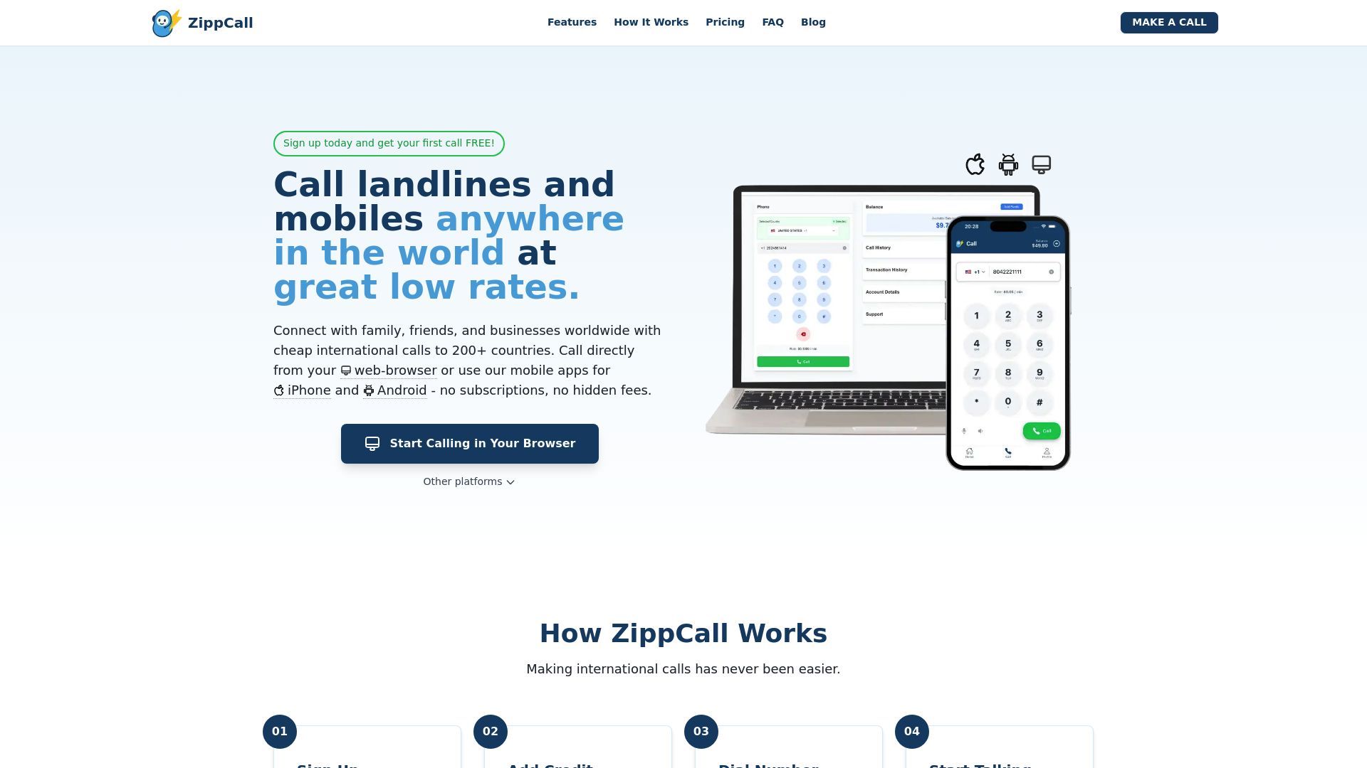 The Ultimate Guide to Overseas Calling Card for Beginners (2025) - Web-Based Alternatives: ZippCall