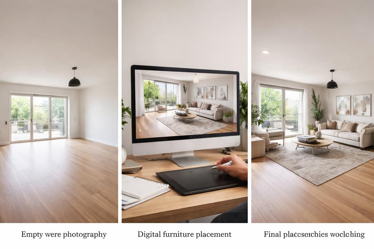 Virtual staging transformation process