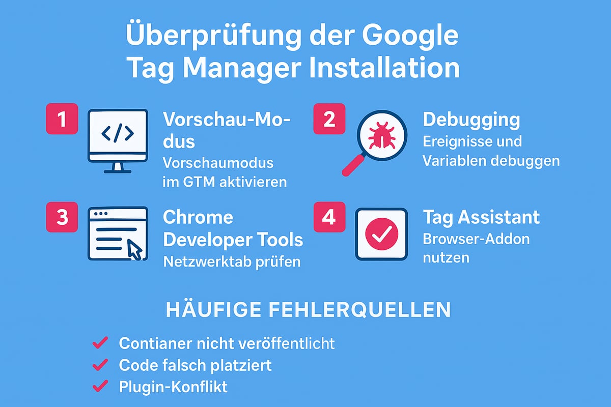 <span style="color:#3882DB">Funktionstest: Ist Der Google Tag Manager Richtig Installiert?</span>