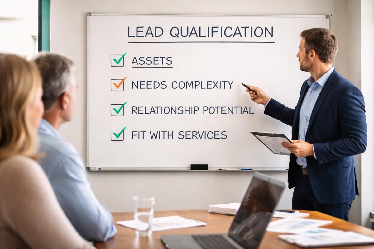Lead scoring matrix for financial advisors