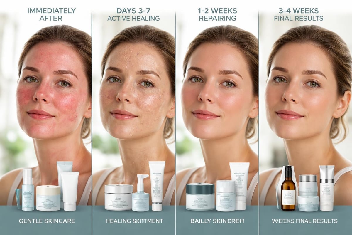 Face resurfacing recovery stages