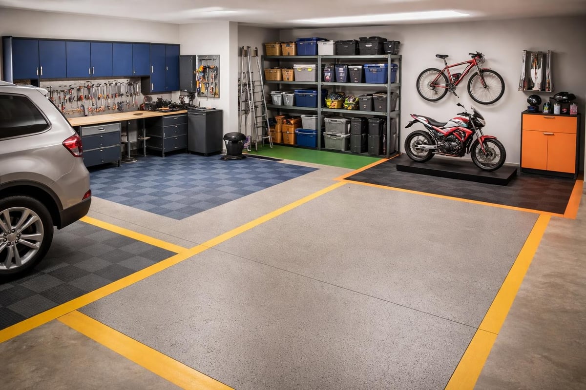 Functional garage zones