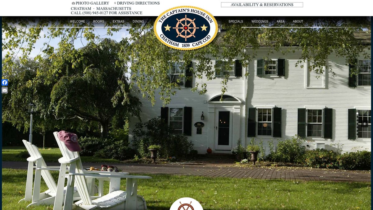 Top Romantic Inns in New England for a Dreamy 2026 Getaway - Captain’s House Inn, Massachusetts