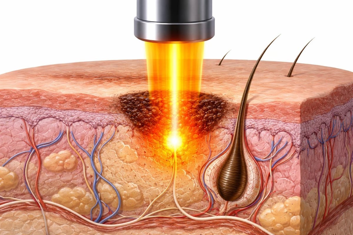 Selective photothermolysis process