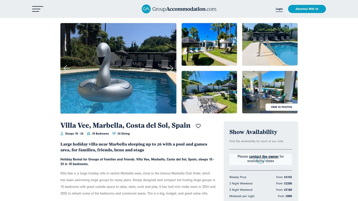 Top 8 Hen Party Villas for an Unforgettable 2025 Getaway - Villa Vee, Marbella – Spain