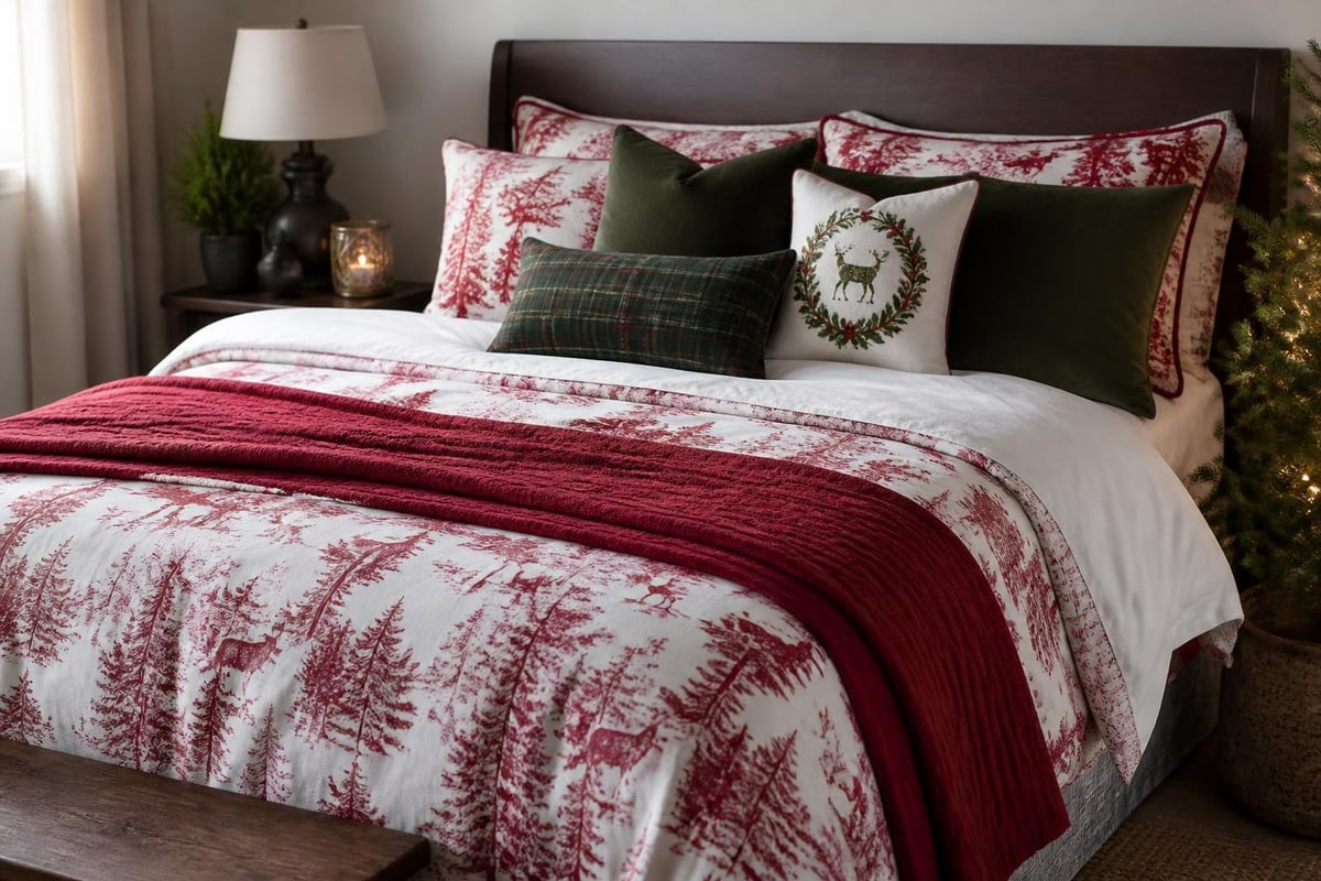 Layering festive bedding
