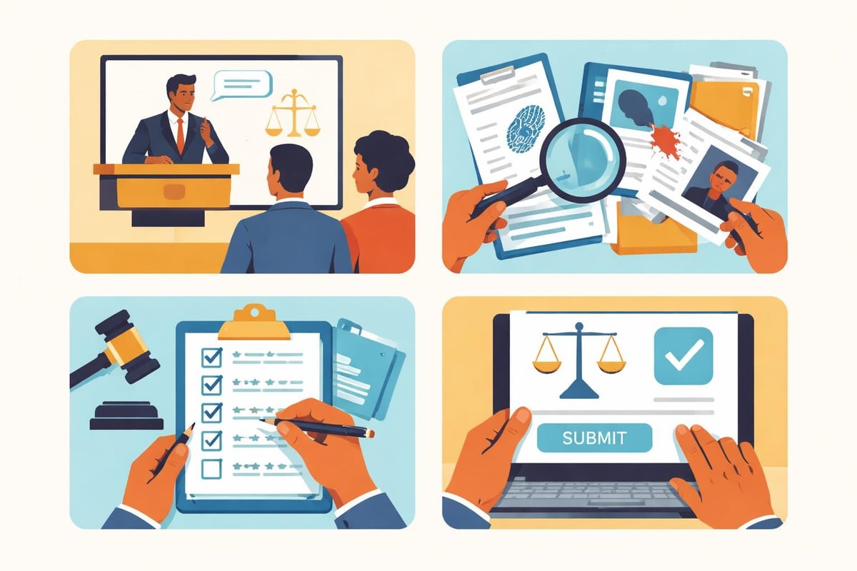 Mock trial evaluation process