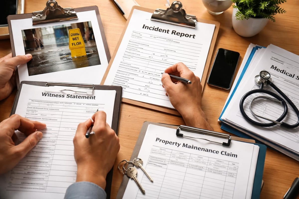 Evidence collection process for slip and fall cases