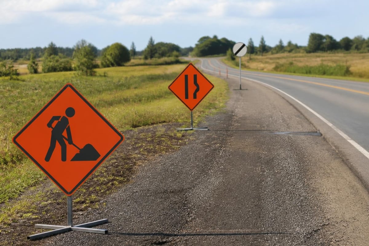 Construction sign placement strategy