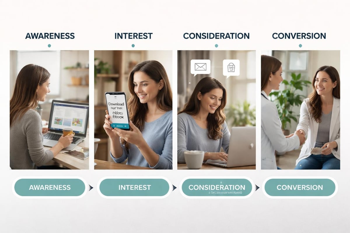 Web lead generation funnel stages