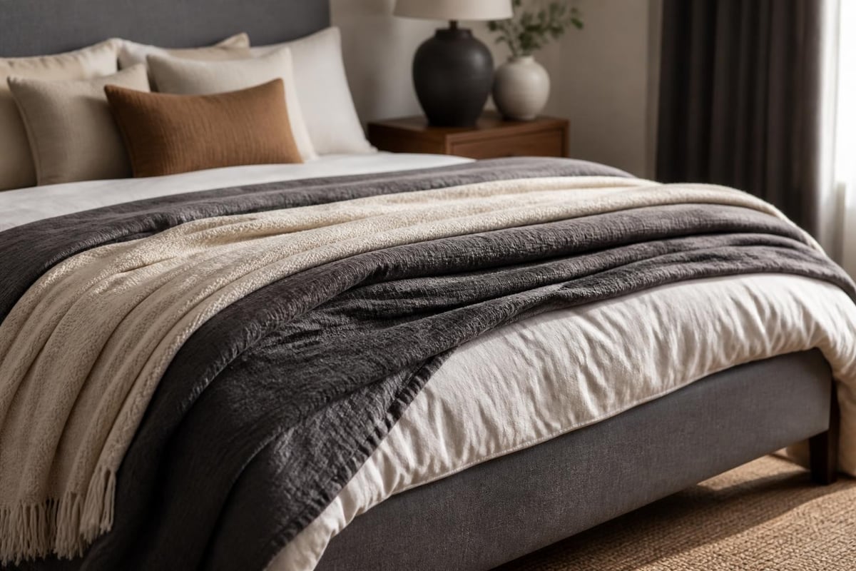 Blanket bed set layering