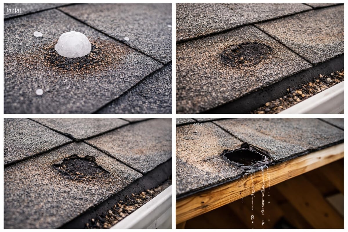 Hail damage progression timeline