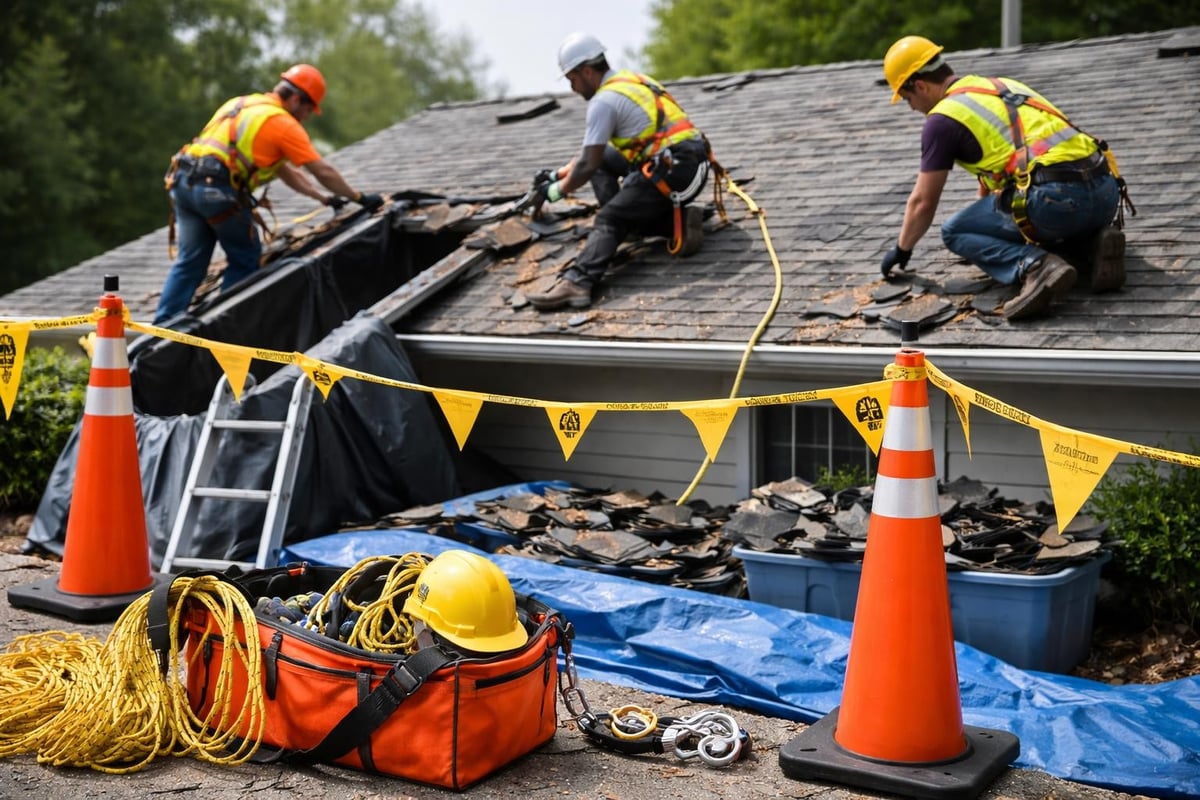 Safety protocols for roof repair