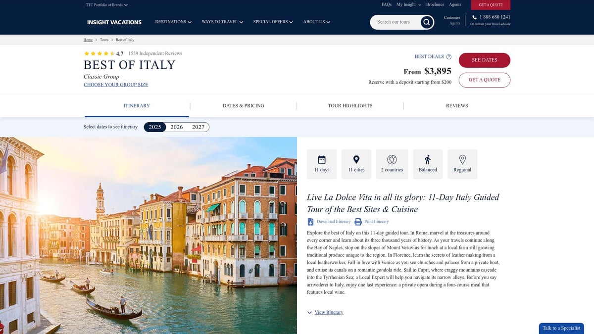7 Best Italy Trips Packages for Unforgettable 2026 Adventures - Best of Italy – Insight Vacations