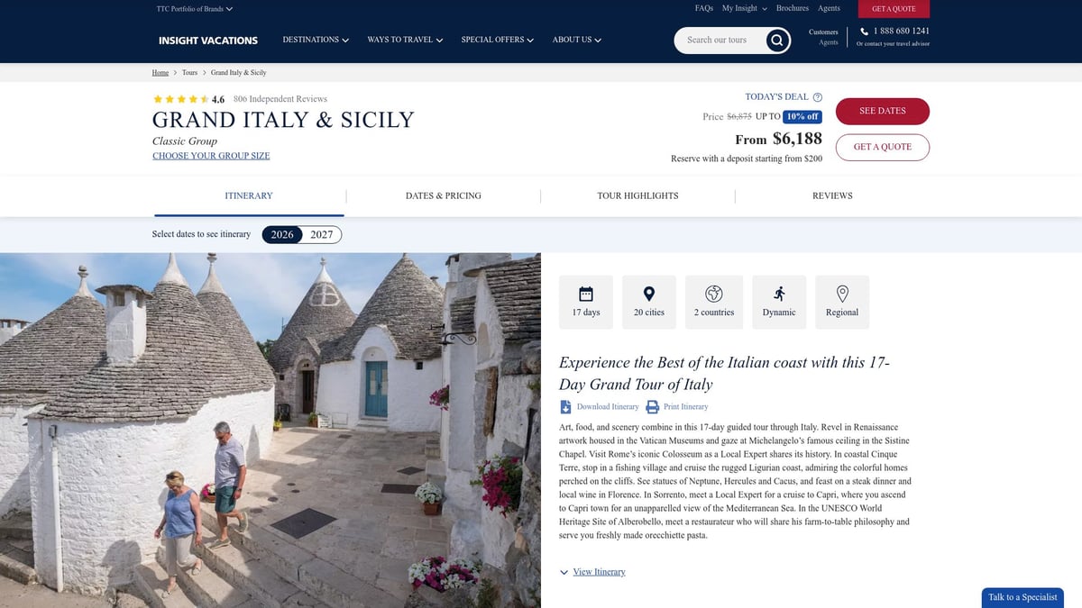 7 Best Italy Trips Packages for Unforgettable 2026 Adventures - Grand Italy & Sicily – Insight Vacations