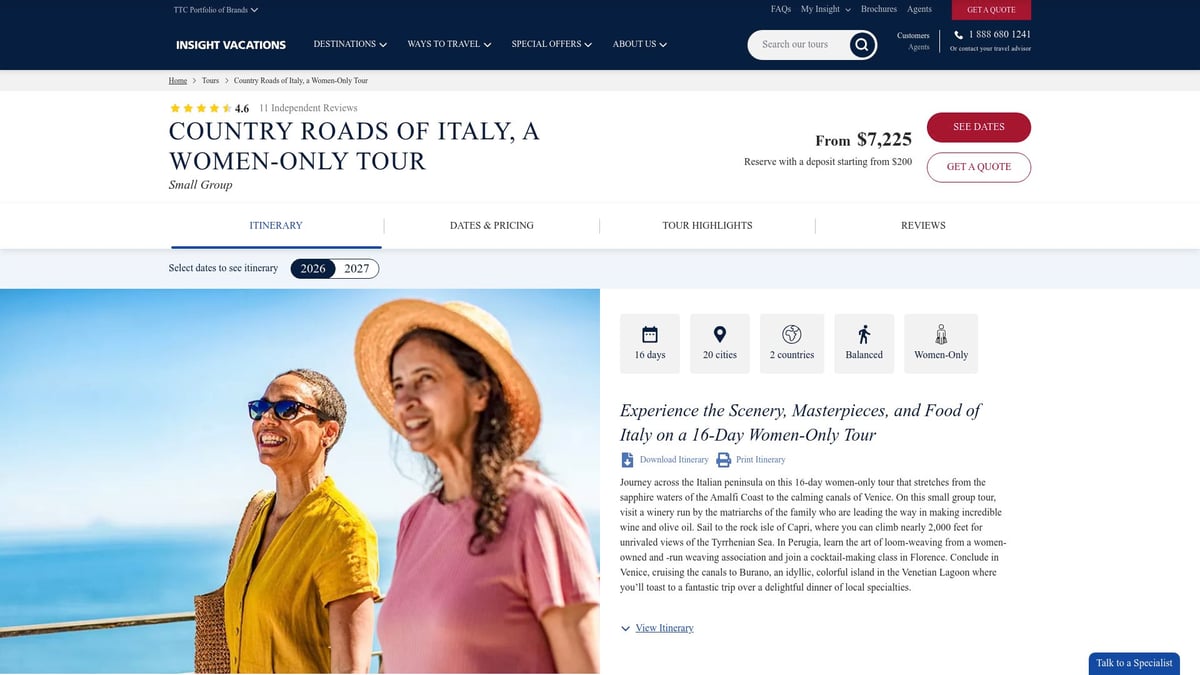 7 Best Italy Trips Packages for Unforgettable 2026 Adventures - Country Roads of Italy – Women-Only Tour, Insight Vacations