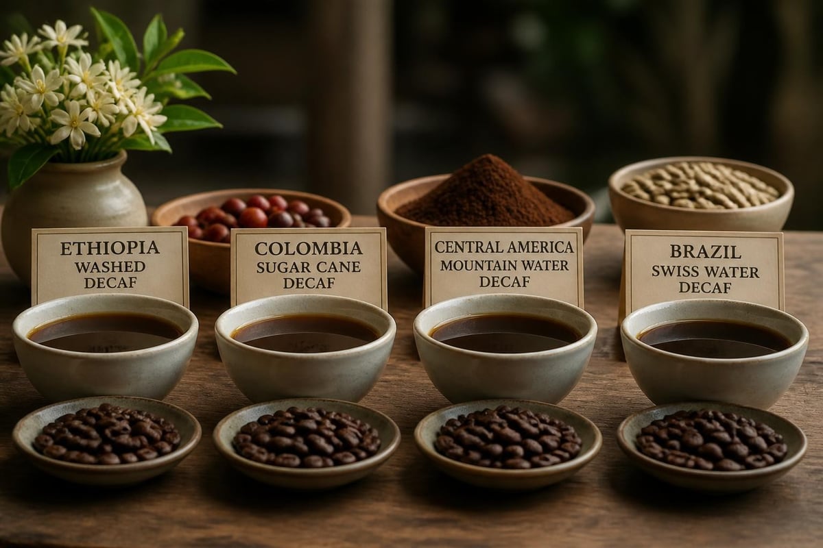 Flavor wheel for decaf coffee