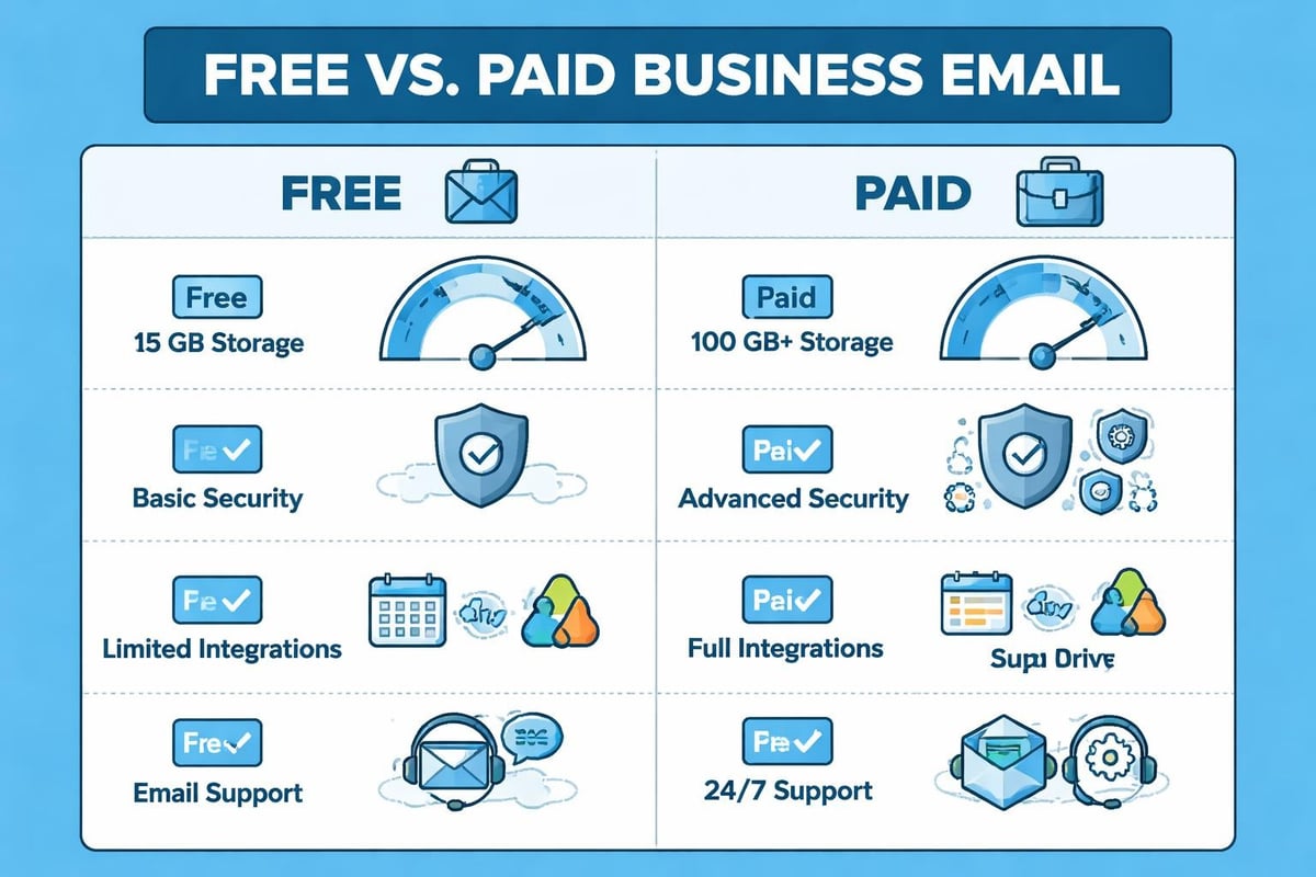 Email feature comparison