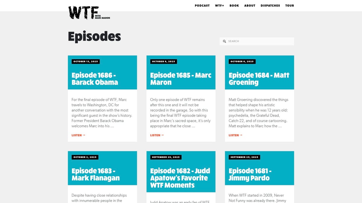 12 Must-Hear Long Form Podcasts to Binge in 2026 - WTF with Marc Maron
