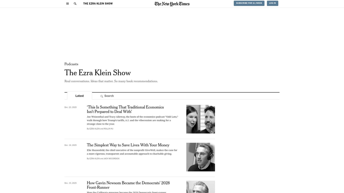 12 Must-Hear Long Form Podcasts to Binge in 2026 - The Ezra Klein Show