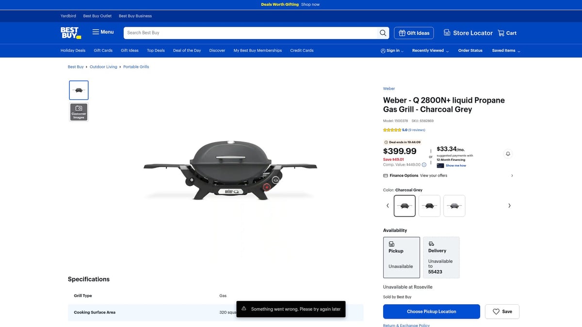 7 Best Easy Clean Grill Picks for Effortless Cooking 2026 - Weber Q 2800N+ Liquid Propane Gas Grill – Charcoal Grey