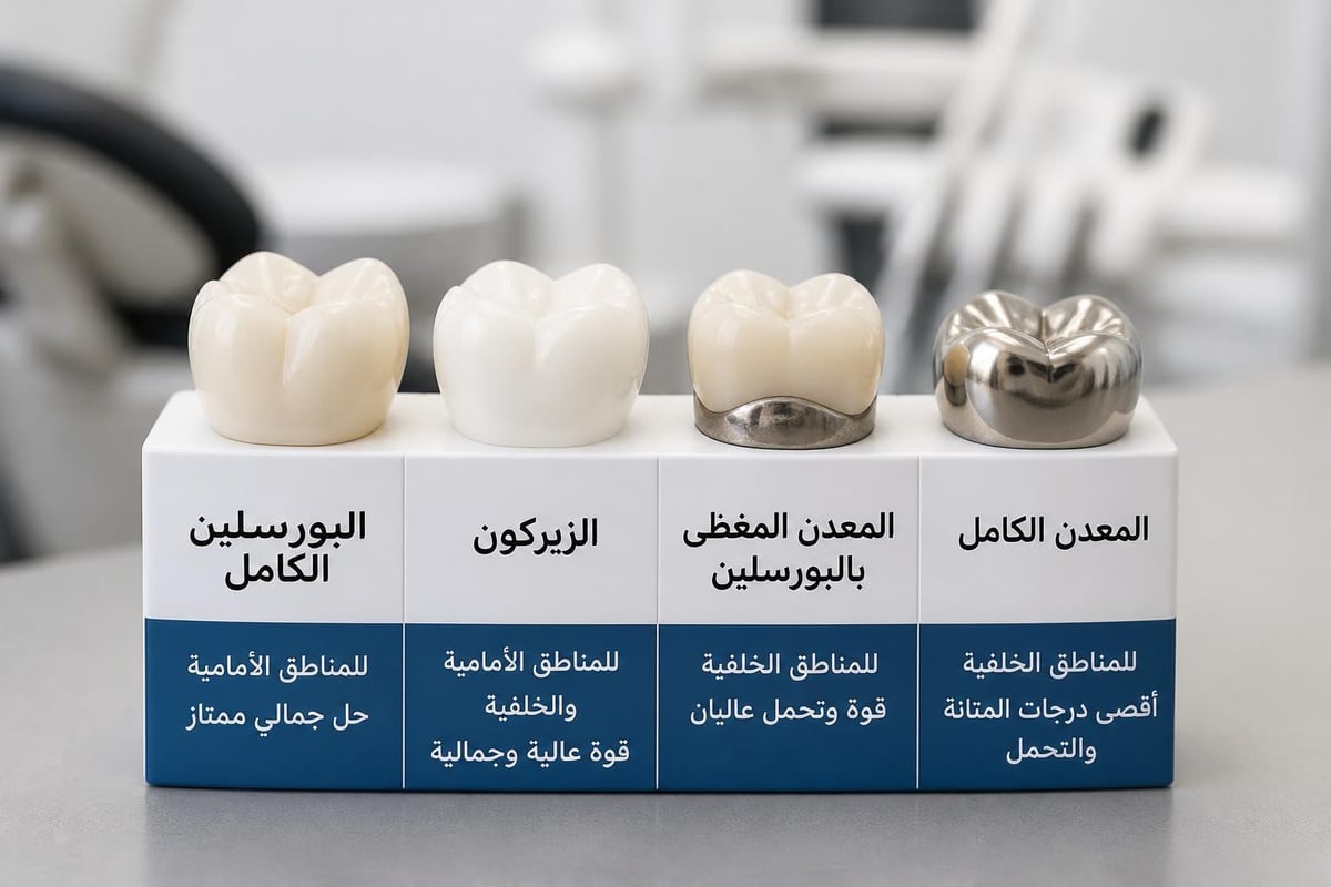 أنواع التيجان السنية