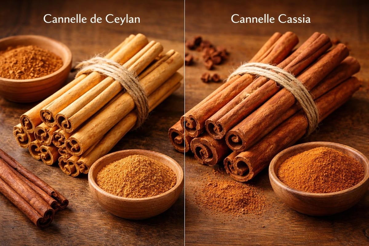 Comparaison des deux variétés de cannelle moulue