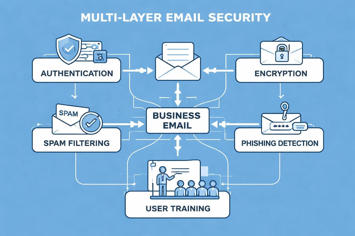 Email security layers diagram