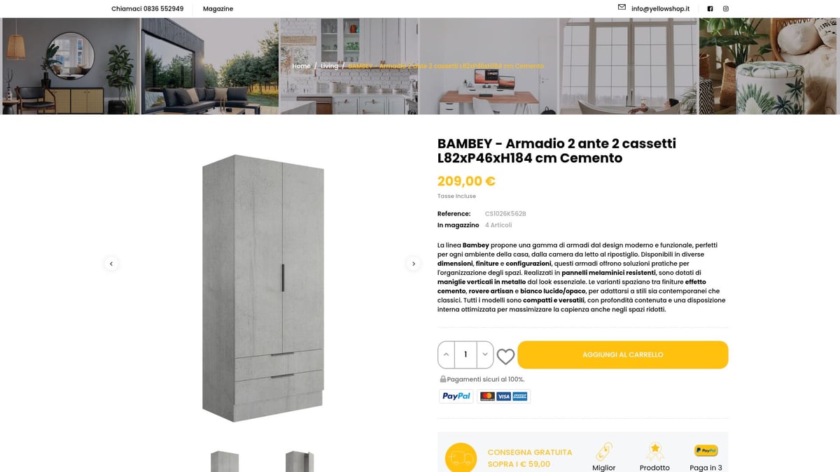7 Idee Di Armadio 2 Ante E 2 Cassetti Perfetti Per La Casa 2026 - Bambey Armadio 2 Ante 2 Cassetti Cemento – Yellowshop